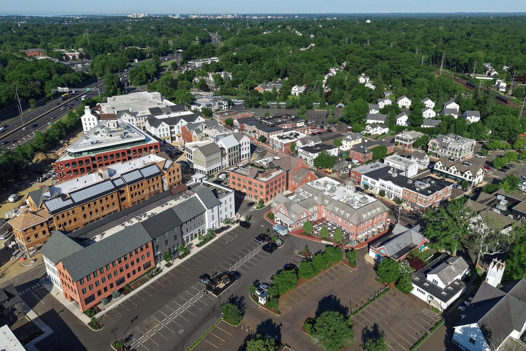 Downtown Darien from the air