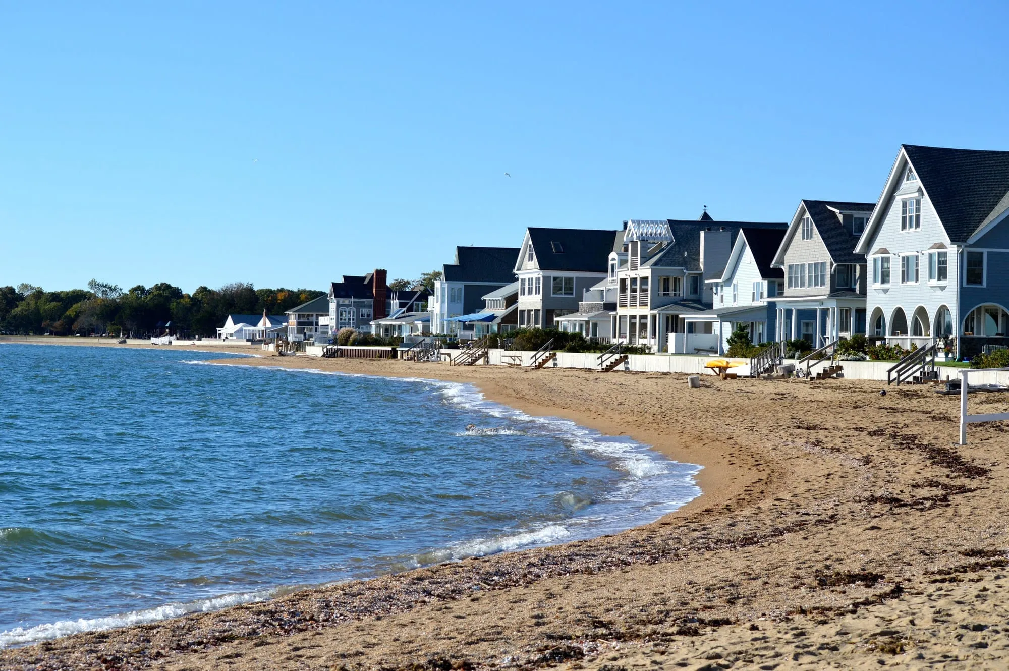 Houses along the beach in Madison