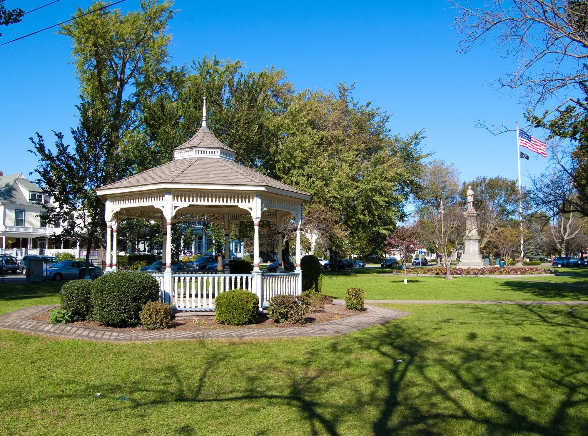 The gazebo on the Milford Green
